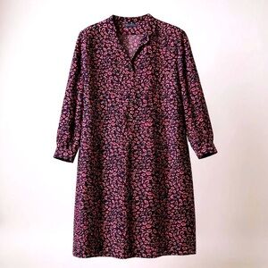 A.P.C. Lio Floral Front‎ Button Shift Shirt Dress Size 34/XS